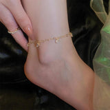 Heart Chain Anklet Beach Foot Jewelry Zircon Pendant Foot Chain