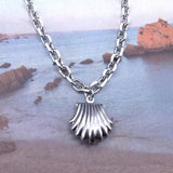 Shell Charm Stainless Steel Anklet 9-11 Inches Vintage Jewelry