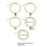 5Pcs Multicolor Crystal Rhinestone Anklets for Women Bracelet