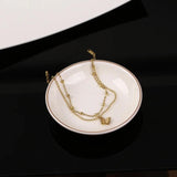 2-Layer Matte Butterflies Charm Anklets For Women Jewelry