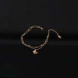 2-Layer Matte Butterflies Charm Anklets For Women Jewelry