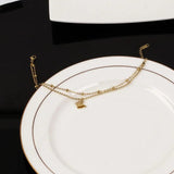 2-Layer Matte Butterflies Charm Anklets For Women Jewelry