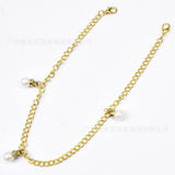 Rhinestone Pearls Pendant Shoe Chain Decoration Accessories for Women