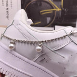 Rhinestone Pearls Pendant Shoe Chain Decoration Accessories for Women