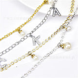 Rhinestone Pearls Pendant Shoe Chain Decoration Accessories for Women