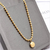 316L Stainless Steel Lucky Round Charm Beaded Chain Anklets For Women