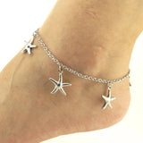 Women Stainless Steel Anklets Sparkling Heart Charm Vintage Jewelry