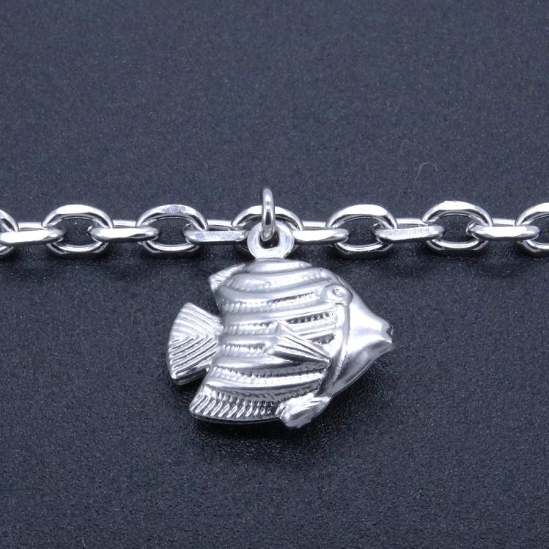 Fish Charm Stainless Steel Anklet 9-11 Inches Vintage Jewelry