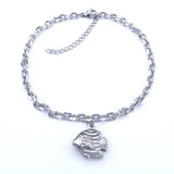 Fish Charm Stainless Steel Anklet 9-11 Inches Vintage Jewelry