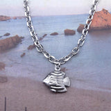 Fish Charm Stainless Steel Anklet 9-11 Inches Vintage Jewelry