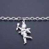 Vintage Cupid Charm Stainless Steel Anklet 9-11 Inches