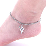 Vintage Cupid Charm Stainless Steel Anklet 9-11 Inches