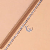Efily Rhinestone Stars Moon Anklet Foot Jewelry for Women