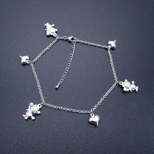Heart Charm Stainless Steel Anklet Vintage Jewelry