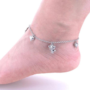 Heart Charm Stainless Steel Anklet Vintage Jewelry