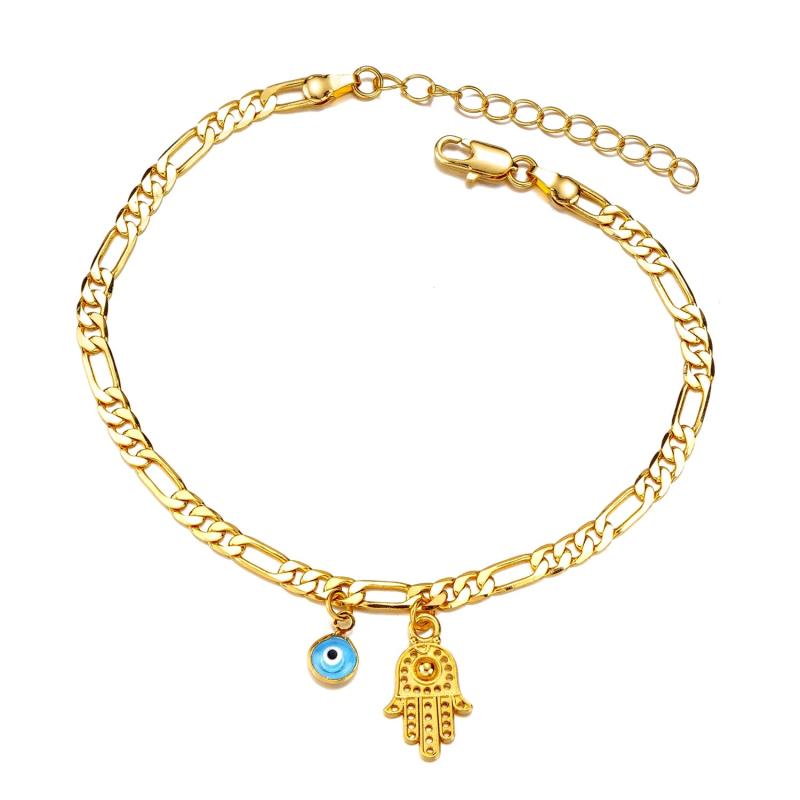 Evil Eye Cuban Link Anklet Waterproof
