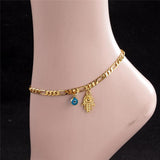 Evil Eye Cuban Link Anklet Waterproof