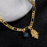 Evil Eye Cuban Link Anklet Waterproof