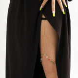 Colorful Circle Tassel Thigh Chain for Women