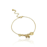 Chinese Coins Bell Anklet Titanium Steel Jewelry Women Barefoot Ankle Chain