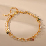 Crystal Double Layer Anklets for Women INS Jewelry