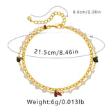 Crystal Double Layer Anklets for Women INS Jewelry