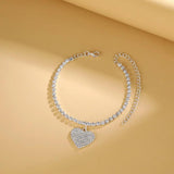 Love Rhinestone Pendant Anklet Beach Accessory Party Gift