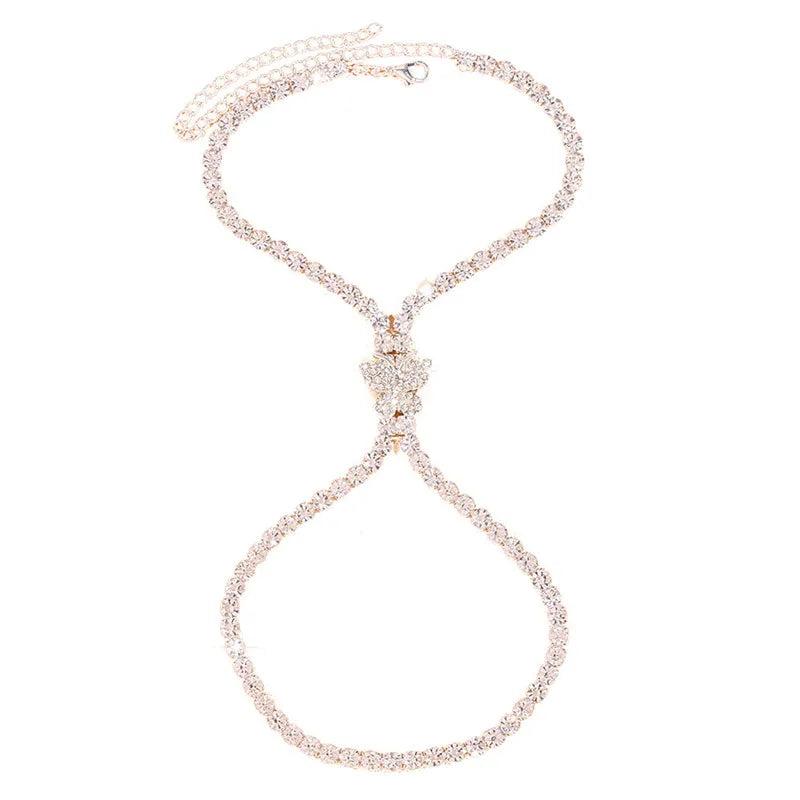 Crystal High Heel Anklet Leg Chain Foot Bracket Jewelry