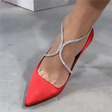 Crystal High Heel Anklet Leg Chain Foot Bracket Jewelry
