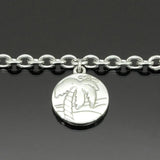 Palm Tree Charm Stainless Steel Anklet 9-11 Inches Vintage Jewelry