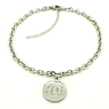 Palm Tree Charm Stainless Steel Anklet 9-11 Inches Vintage Jewelry