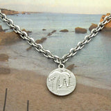 Palm Tree Charm Stainless Steel Anklet 9-11 Inches Vintage Jewelry
