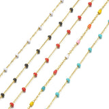 1m Colorful Beaded Anklet Bracelet Chain DIY Jewelry Making Accessories