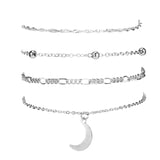 4pcs/Set Beads Charm Chain Ankle Bracelet Bohemian Anklet Foot Leg Jewelry