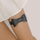 Sexy Women Bowknot PU Leather Leg Ring Garter Belt