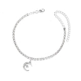Beach Star Moon Foot Chain Women's Rhinestone Party Jewelry