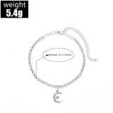 Beach Star Moon Foot Chain Women's Rhinestone Party Jewelry