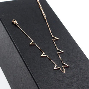 V Letter Rose Anklet Titanium Steel Foot Chain Woman Jewelry