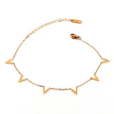 V Letter Rose Anklet Titanium Steel Foot Chain Woman Jewelry