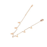 V Letter Rose Anklet Titanium Steel Foot Chain Woman Jewelry