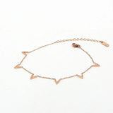 V Letter Rose Anklet Titanium Steel Foot Chain Woman Jewelry