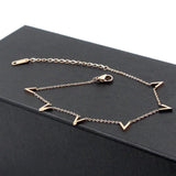 V Letter Rose Anklet Titanium Steel Foot Chain Woman Jewelry