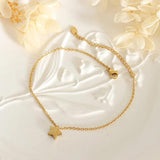 FEILIN Real Plated Frosted Five-Pointed Star Anklet