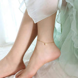 FEILIN Real Plated Frosted Five-Pointed Star Anklet