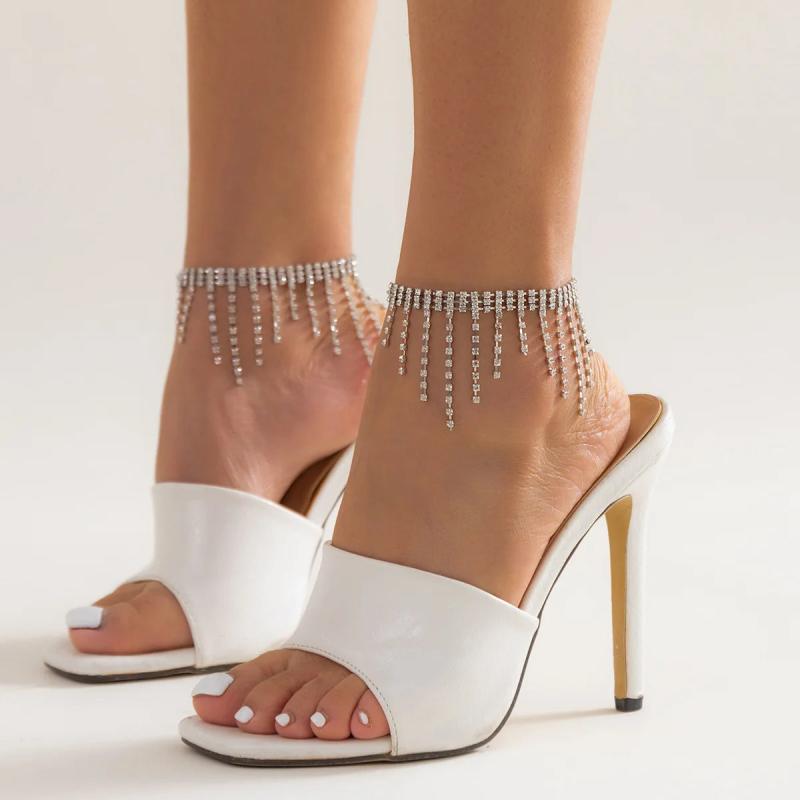 Crystal Tassel Anklet Boho Beach Jewelry