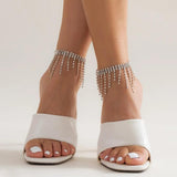 Crystal Tassel Anklet Boho Beach Jewelry
