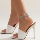 Crystal Tassel Anklet Boho Beach Jewelry