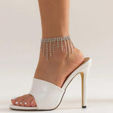 Crystal Tassel Anklet Boho Beach Jewelry