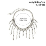Crystal Tassel Anklet Boho Beach Jewelry