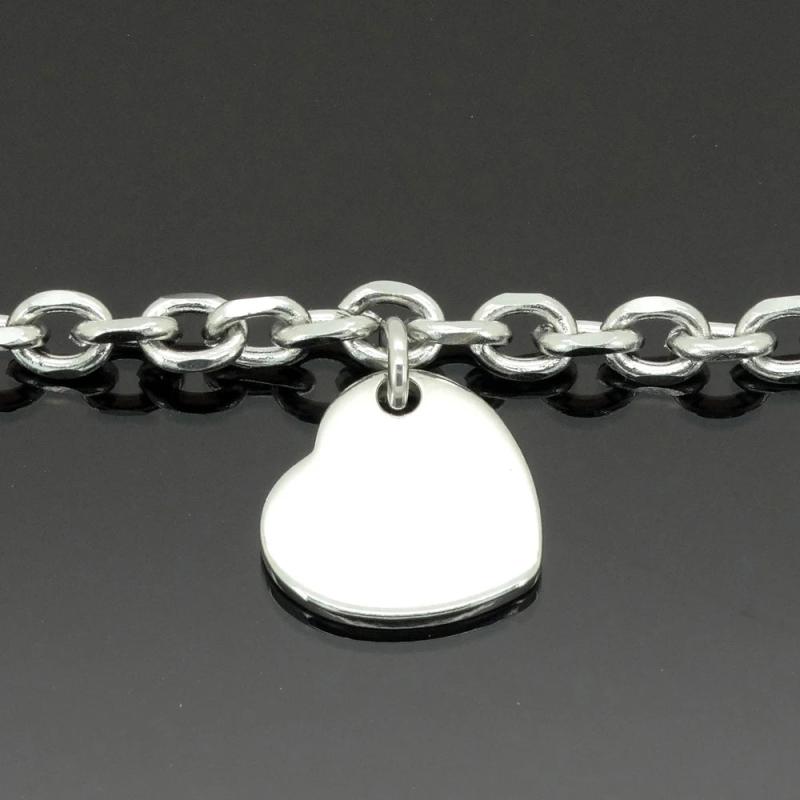 Heart Charm Stainless Steel Anklets 9-11 Inches